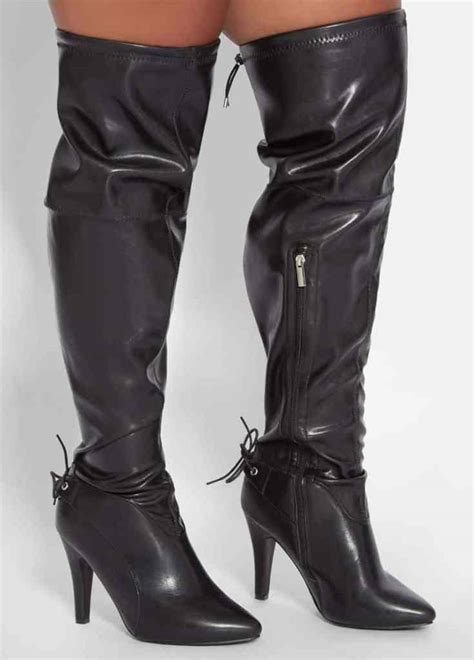 plus size thigh high boots size 12|plus size thigh high boots extra wide calf.